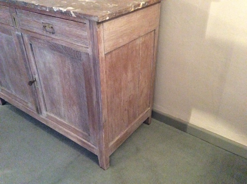 A French limed oak marble top cupboard View VII