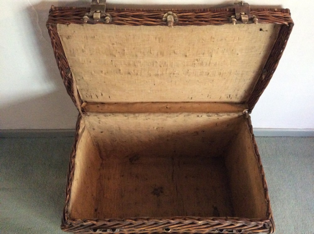 A French wicker and brass laundry basket View VII