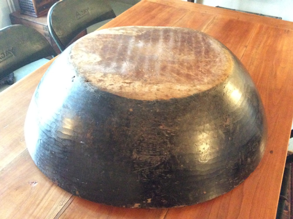 An exceptionally large antique dairy bowl View VI