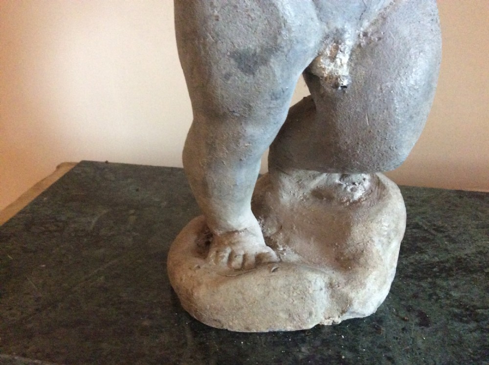 A small late 19thC lead cherub garden feature View III