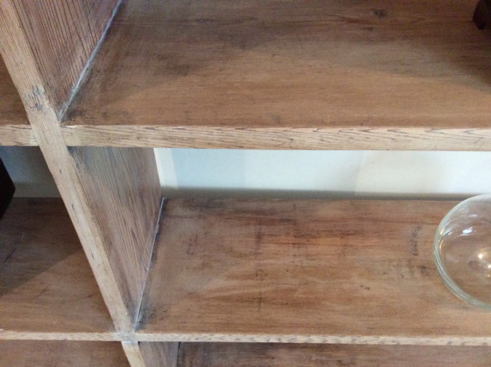 A limed pine double open bookcase View IV