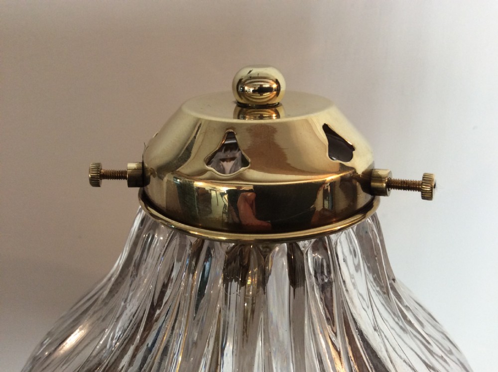 An Edwardian brass table lamp View II