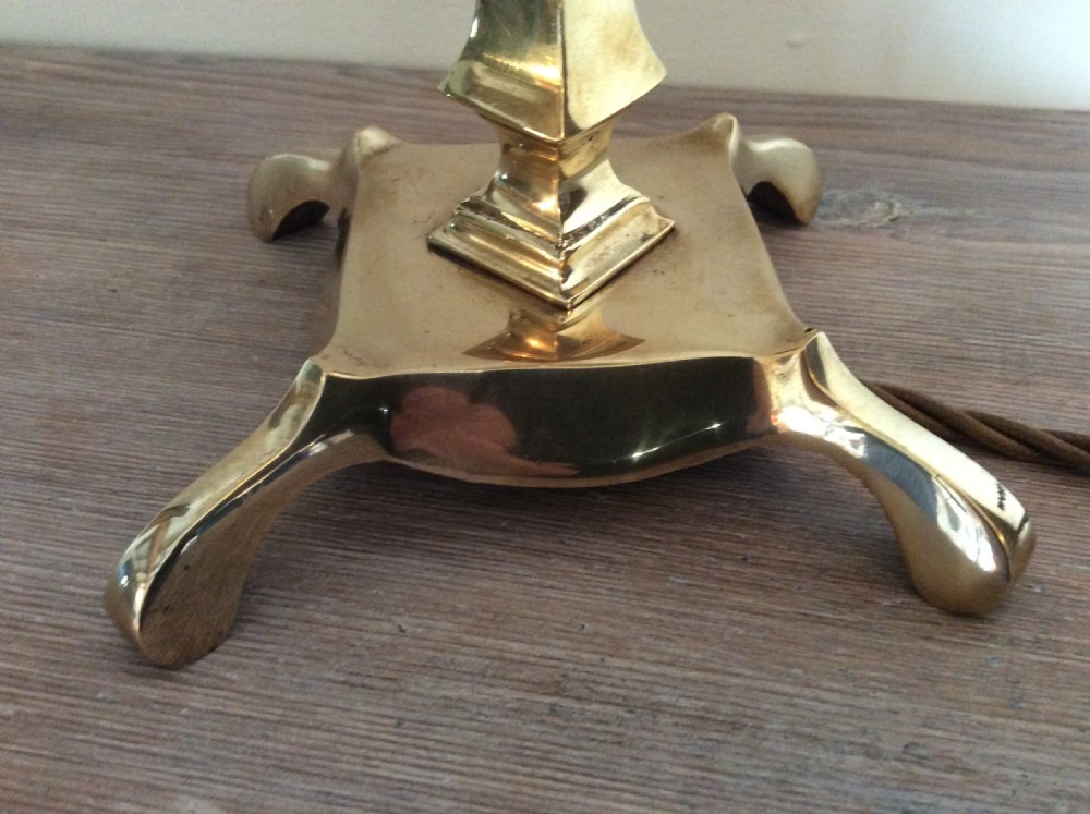 An Edwardian brass table lamp View IV