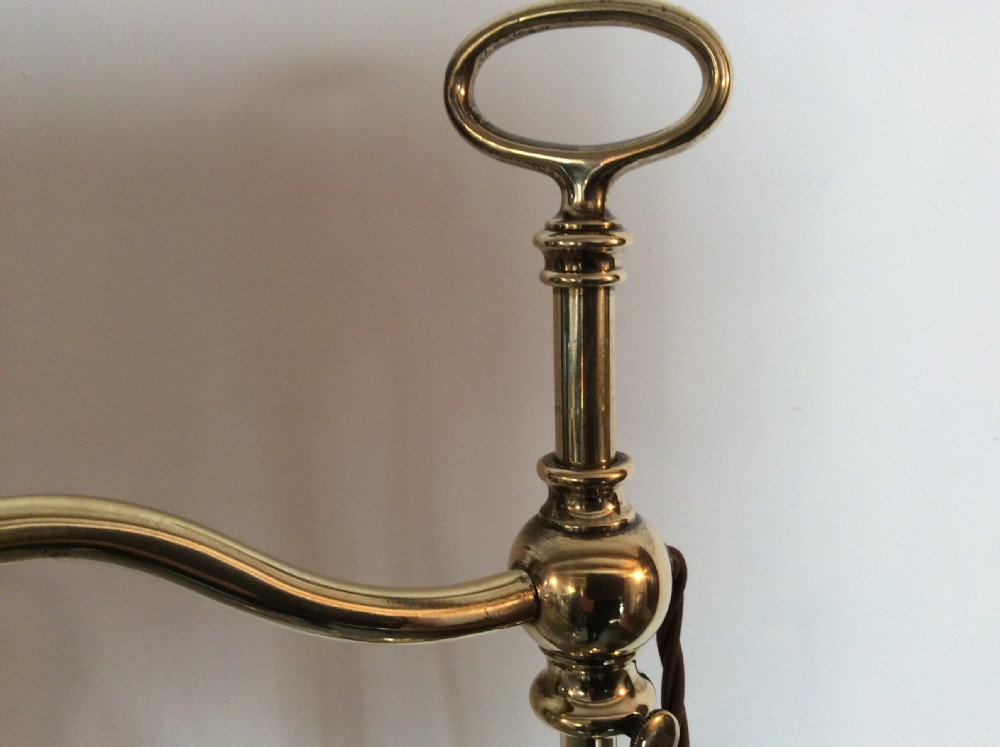 An Edwardian adjustable brass reading lamp View III