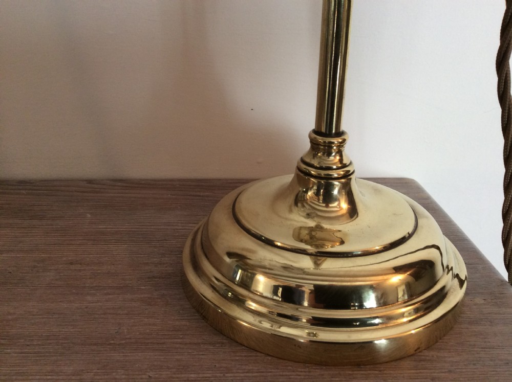 An Edwardian adjustable brass reading lamp View IV