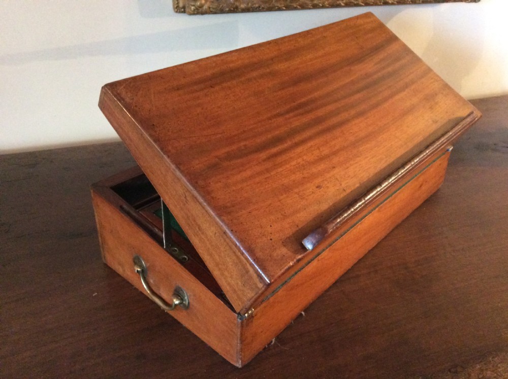 A Georgian writing slope with book rest View II
