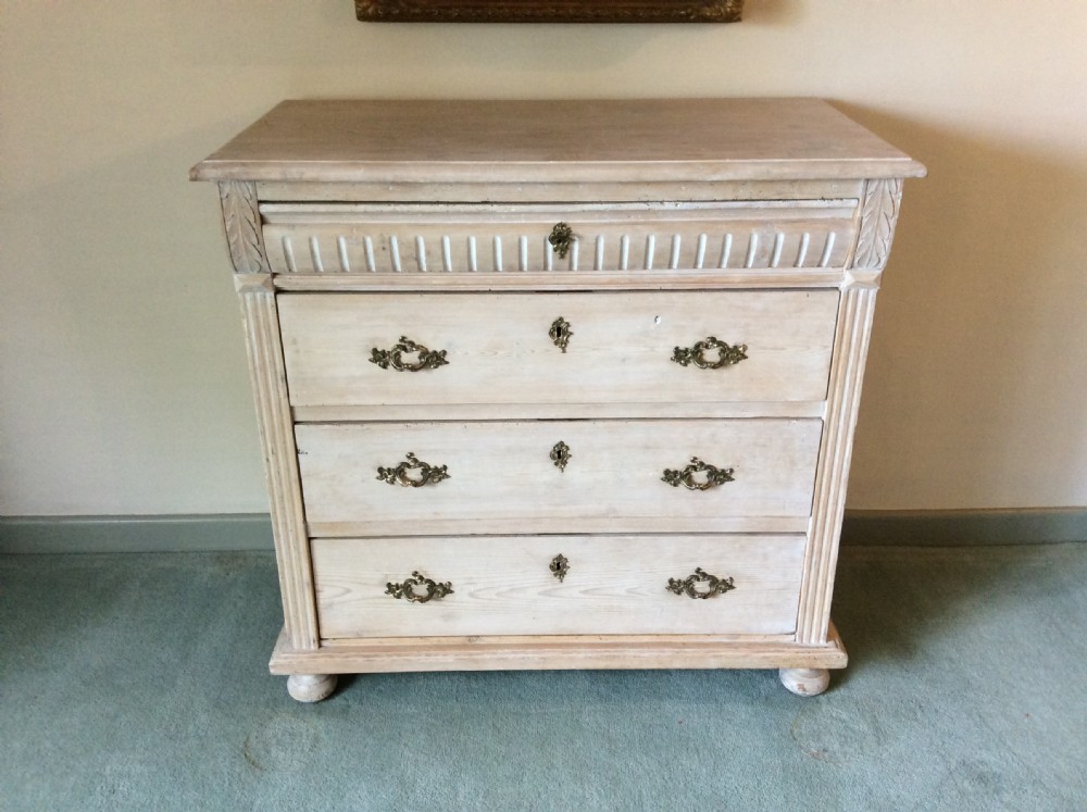 A Scandinavian lime waxed chest