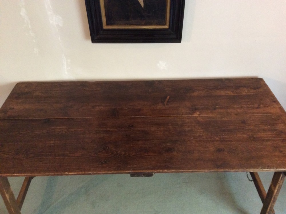 A French folding trestle dining table View III