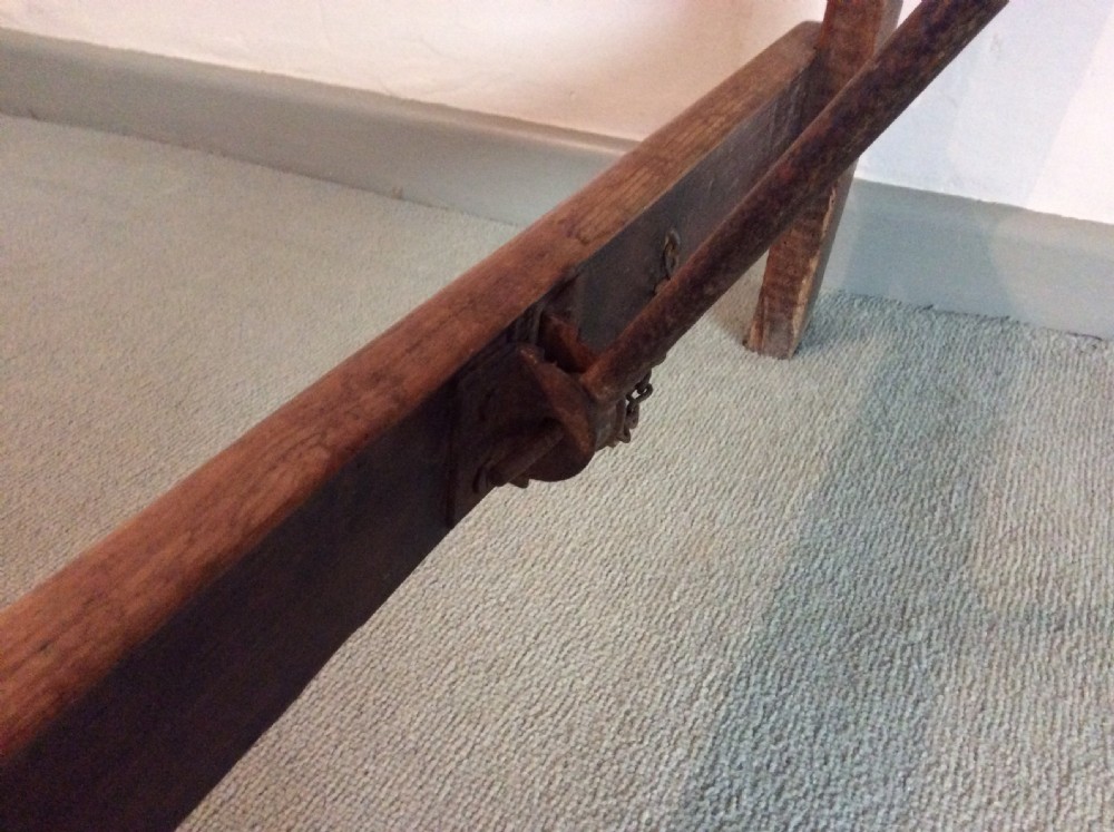 A French folding trestle dining table View VIII