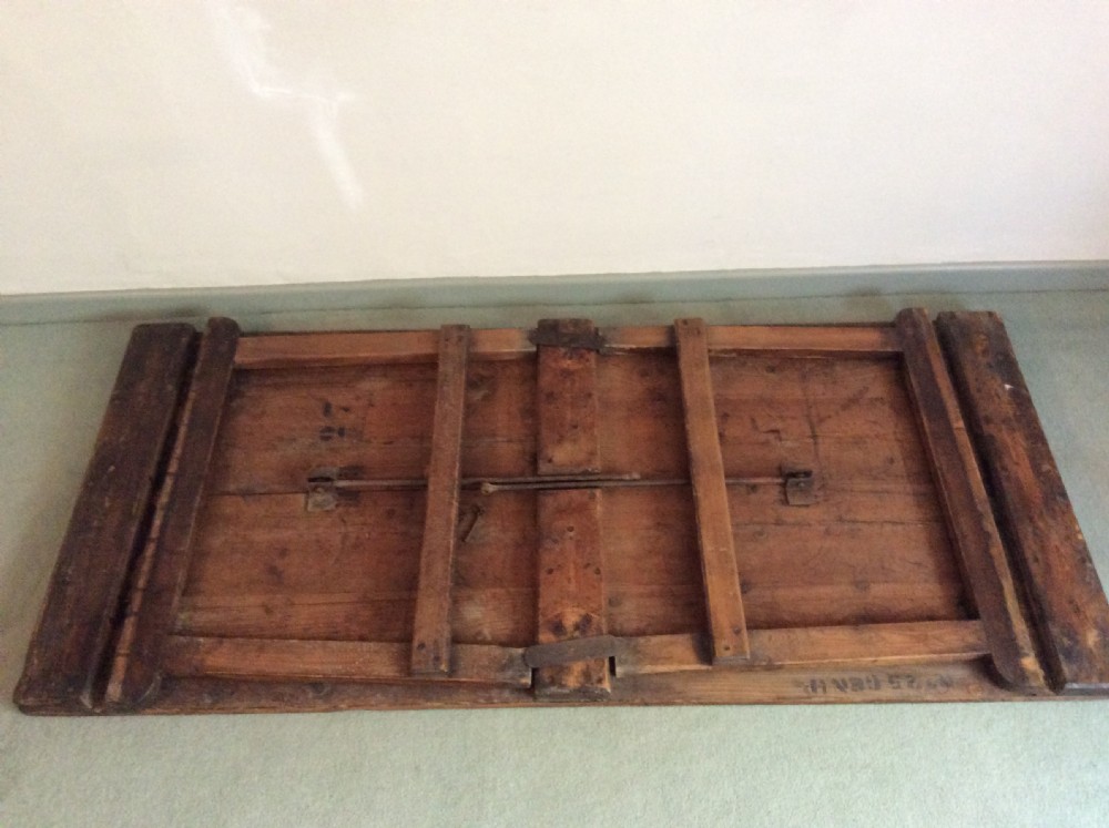 A French folding trestle dining table View XI