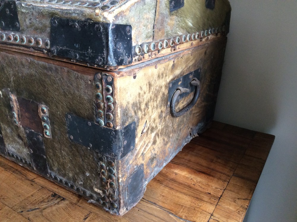 An 18thC dome top travelling trunk View III