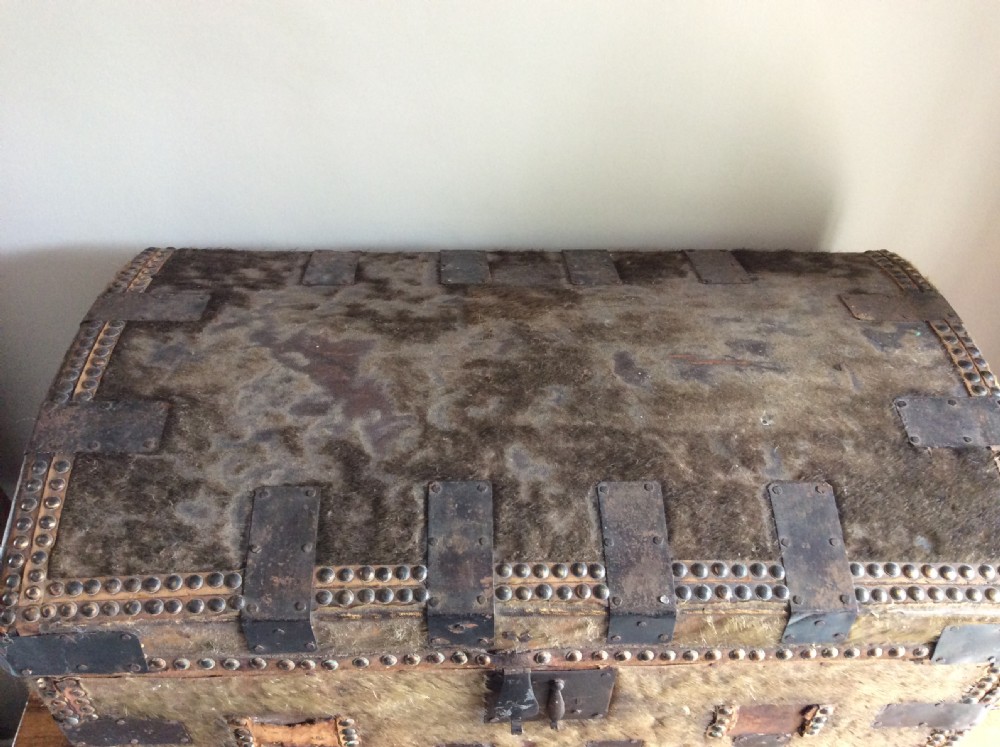 An 18thC dome top travelling trunk View IV