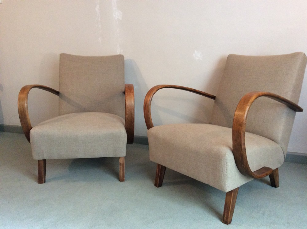 A pair of 1930's Halabala armchairs