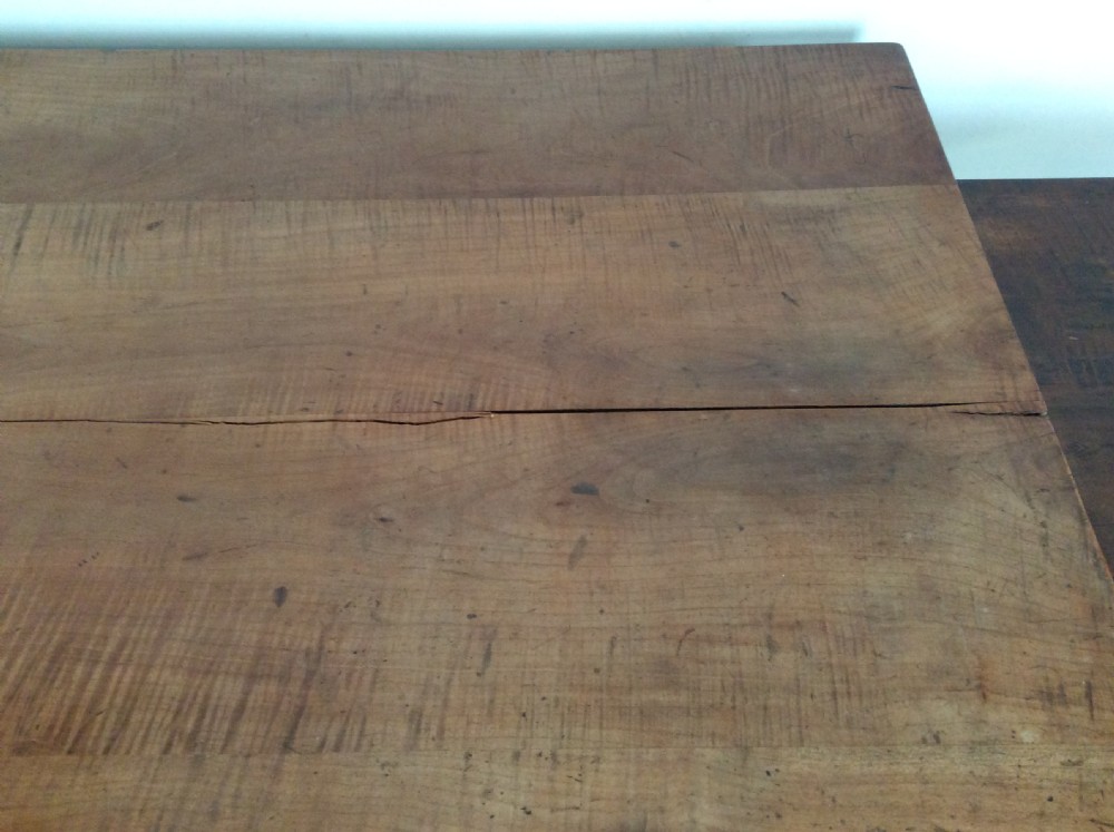 A fine all cherry French farm house dining table View VIII