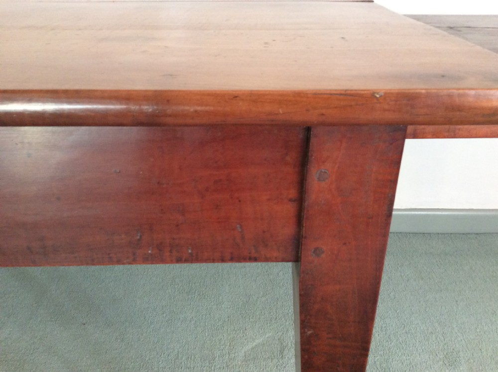 A fine all cherry French farm house dining table View XI
