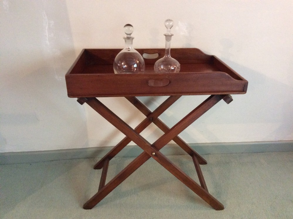 A late Georgian butlers tray on stand