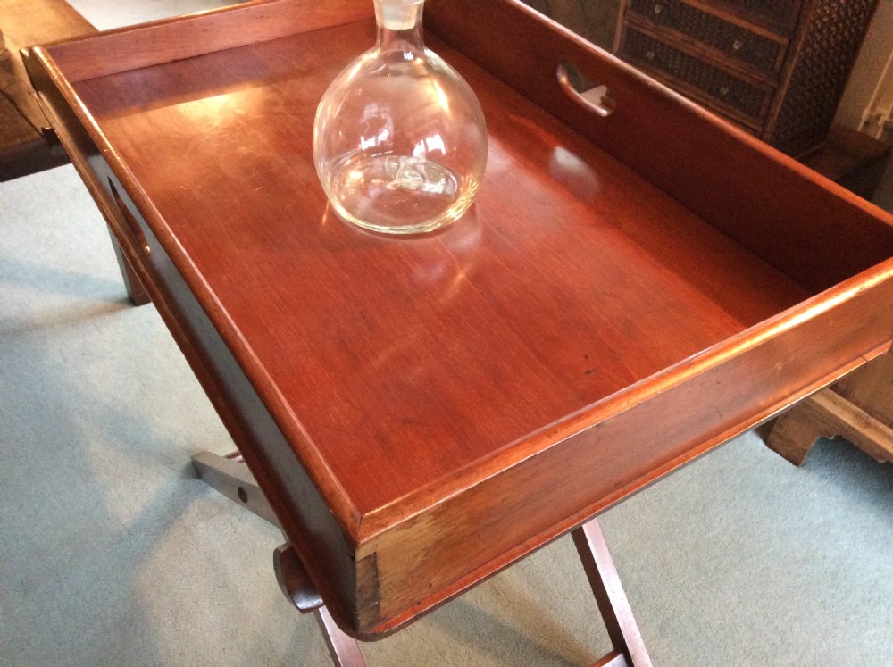 A late Georgian butlers tray on stand View II