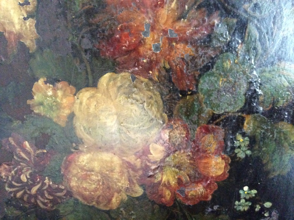 A floral painted toleware tray  View VI