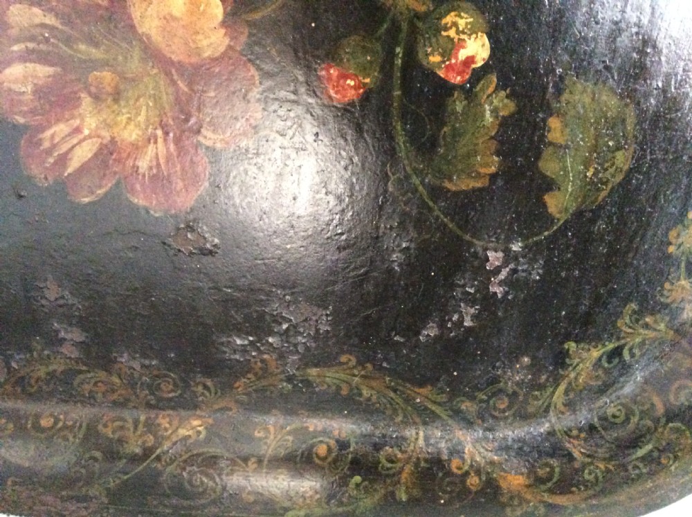 A floral painted toleware tray  View VIII