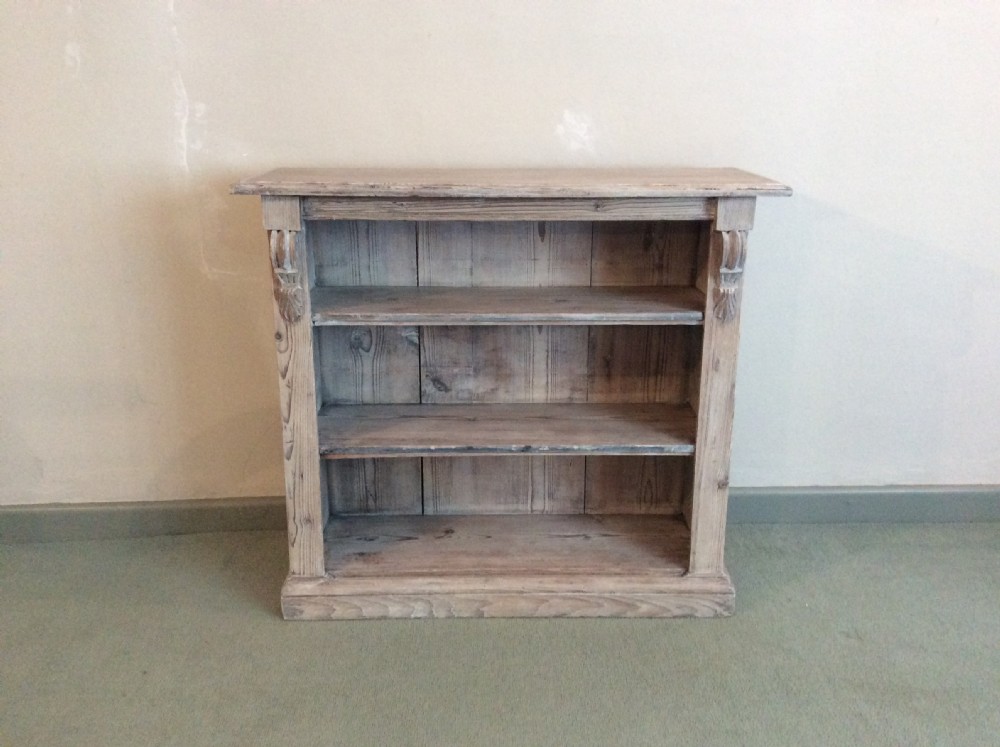 A  small 19thC limed pine bookcase