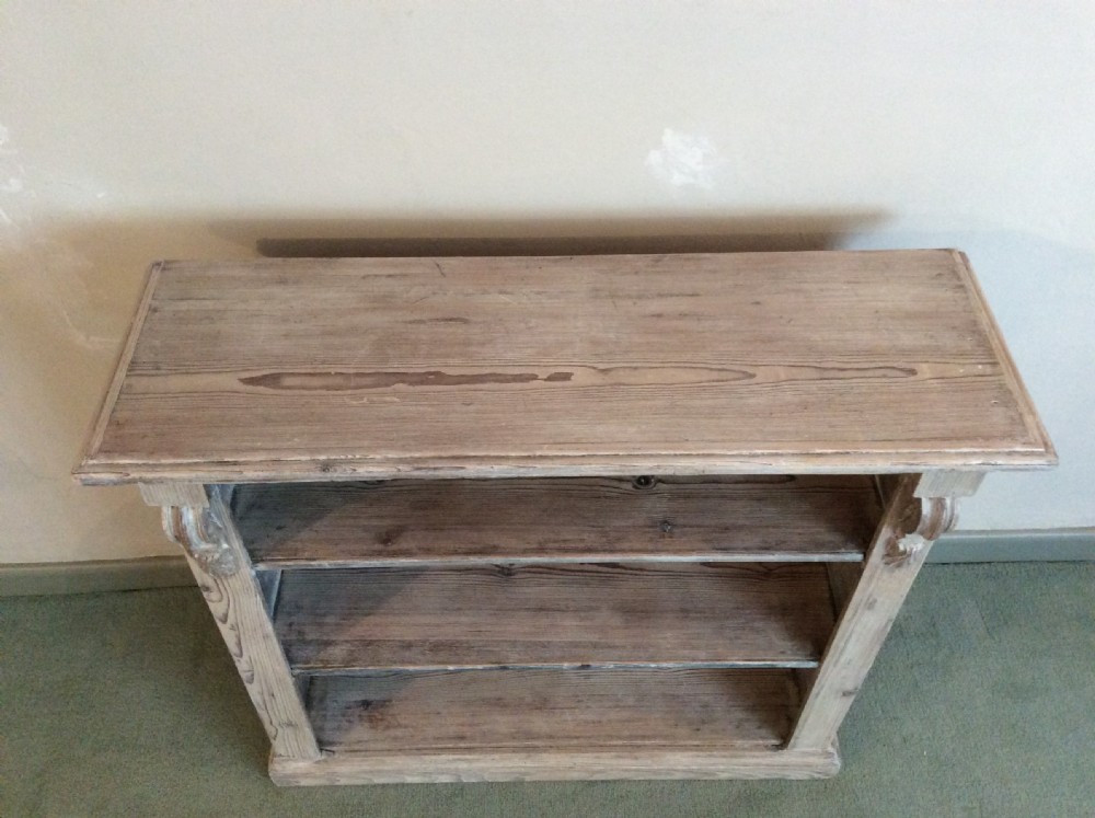 A  small 19thC limed pine bookcase View III