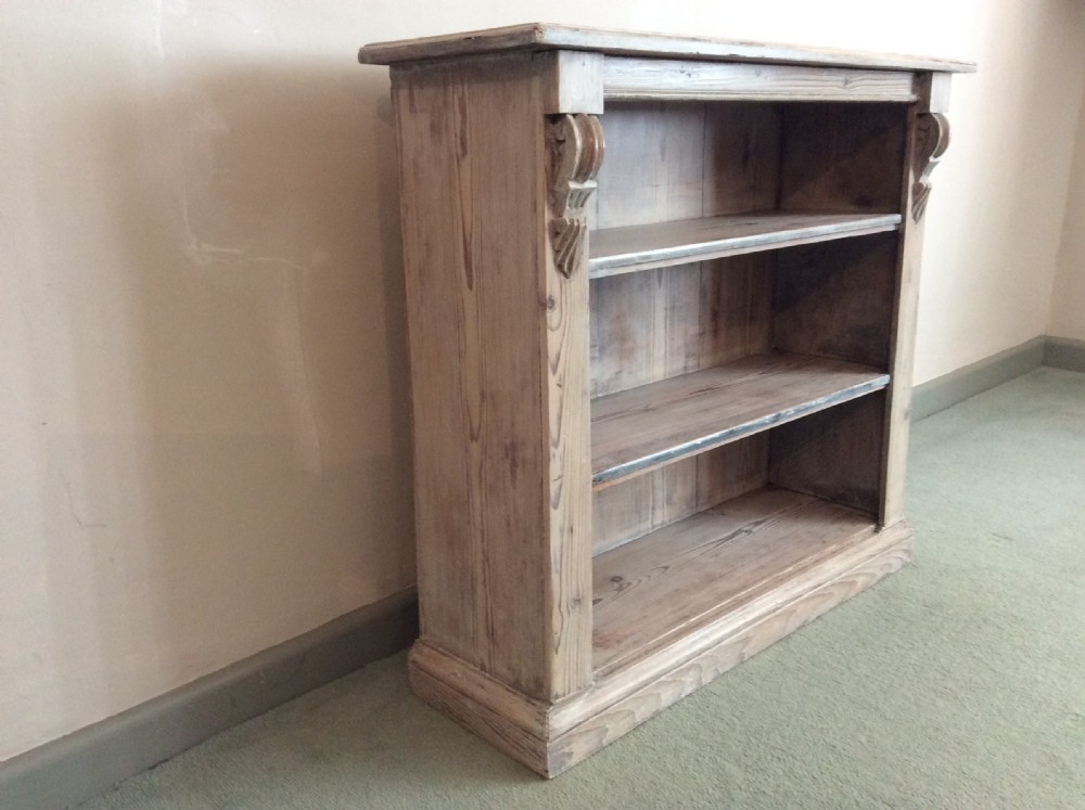 A  small 19thC limed pine bookcase View V