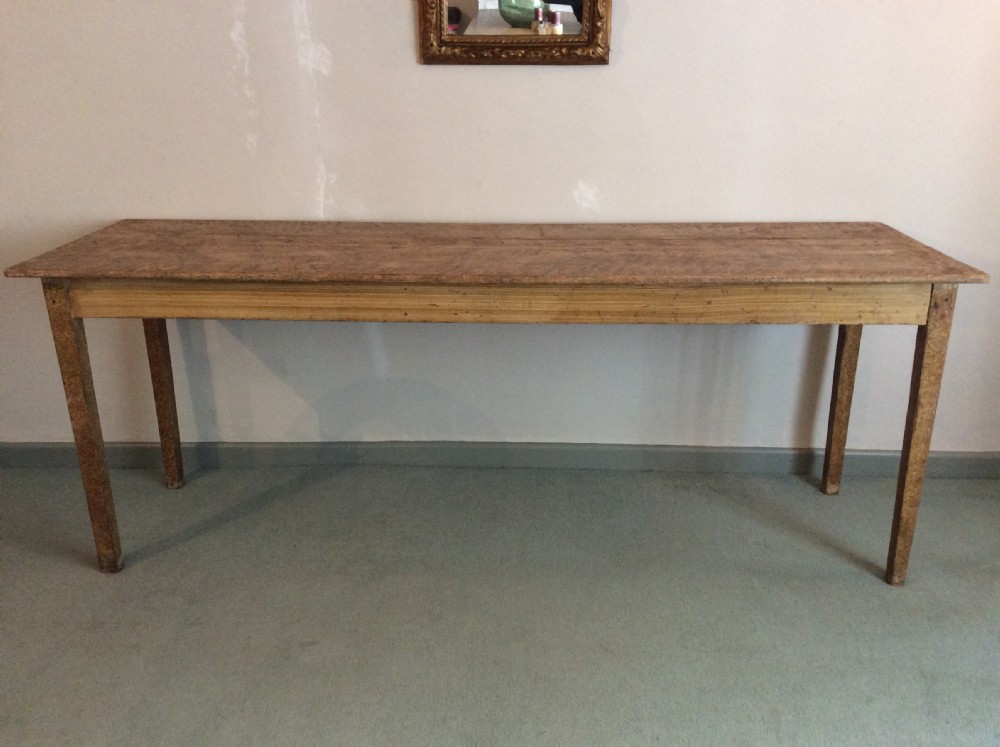 A 19thC French 2m long narrow table