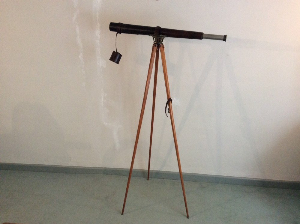 A 19thC single drawer telescope on stand