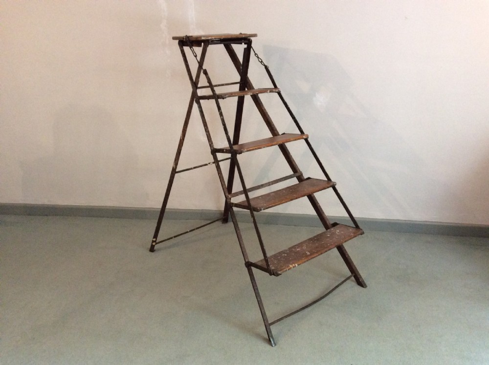 A French folding shop display ladder