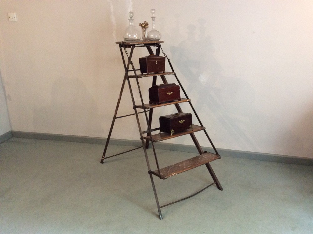 A French folding shop display ladder View II