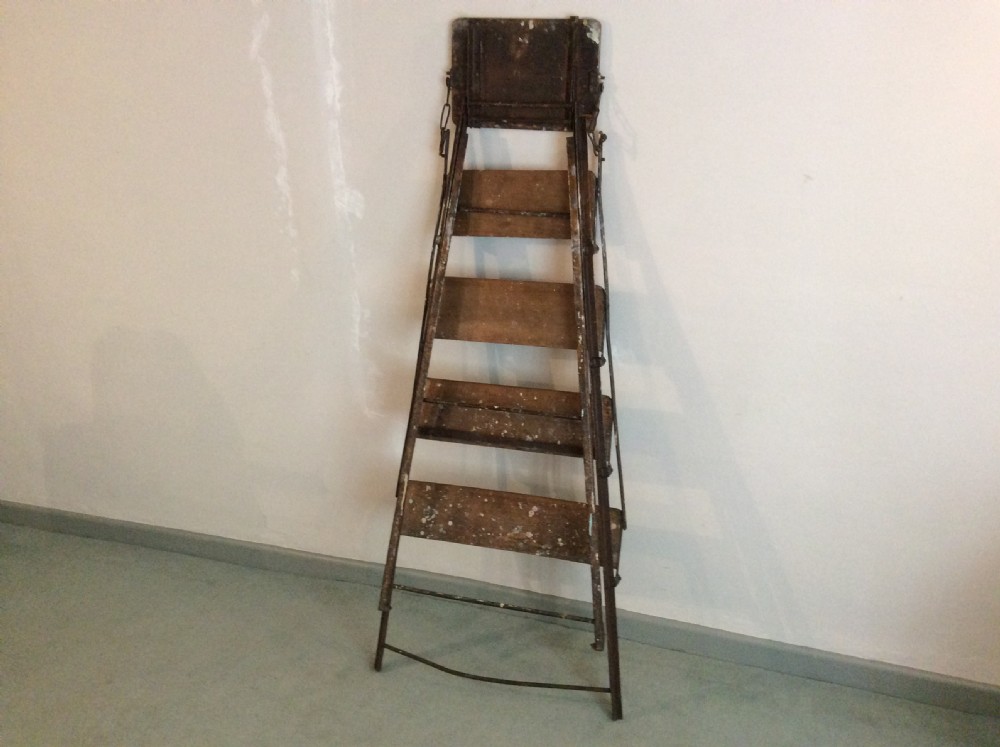 A French folding shop display ladder View VII