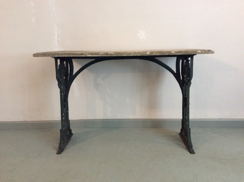 A 19thC cast iron based garden table