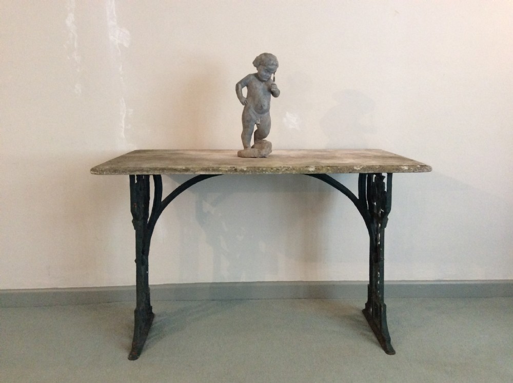A 19thC cast iron based garden table View II