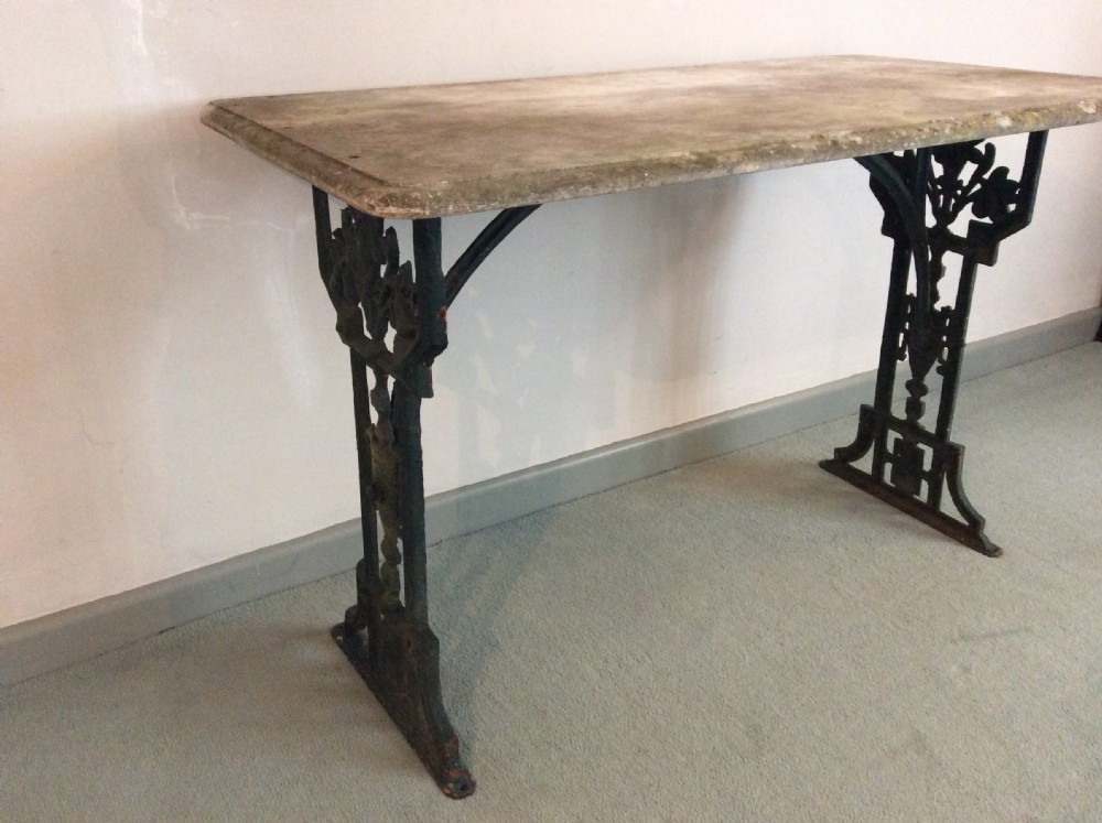 A 19thC cast iron based garden table View III