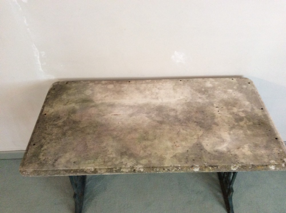 A 19thC cast iron based garden table View IV