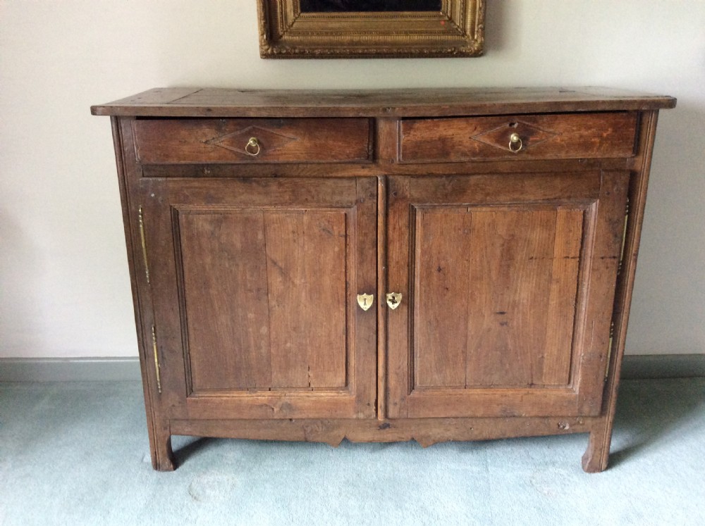 A 19thC French oak and elm buffet