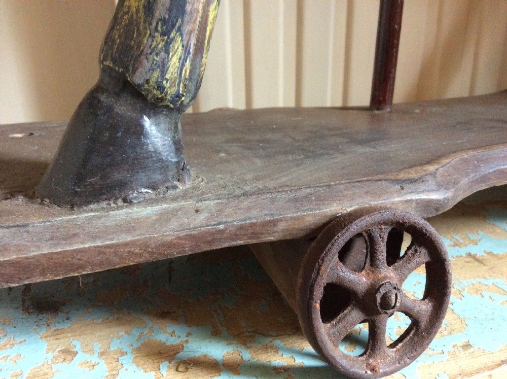 Decorative wooden trolley horse View V