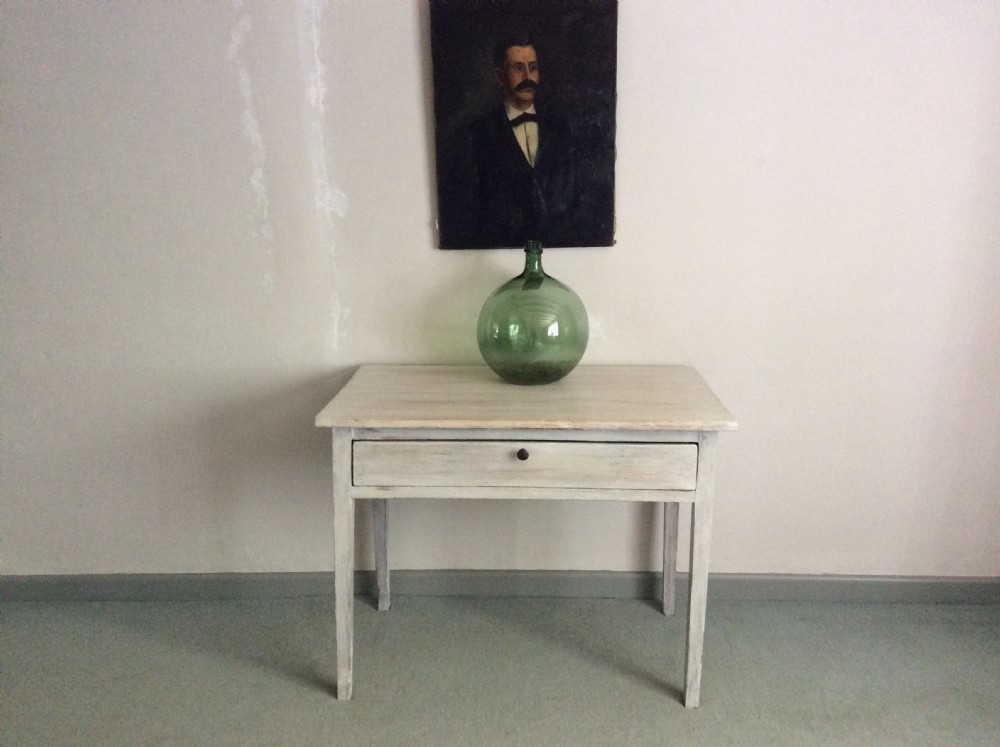 A 19thC French lime waxed side table View II