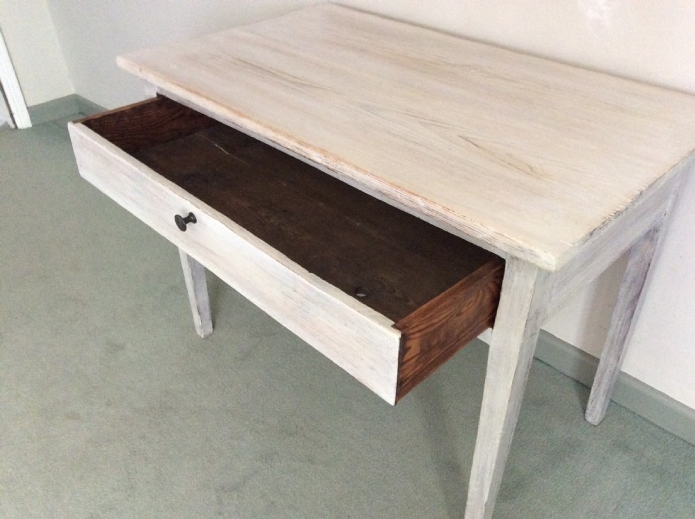 A 19thC French lime waxed side table View IV