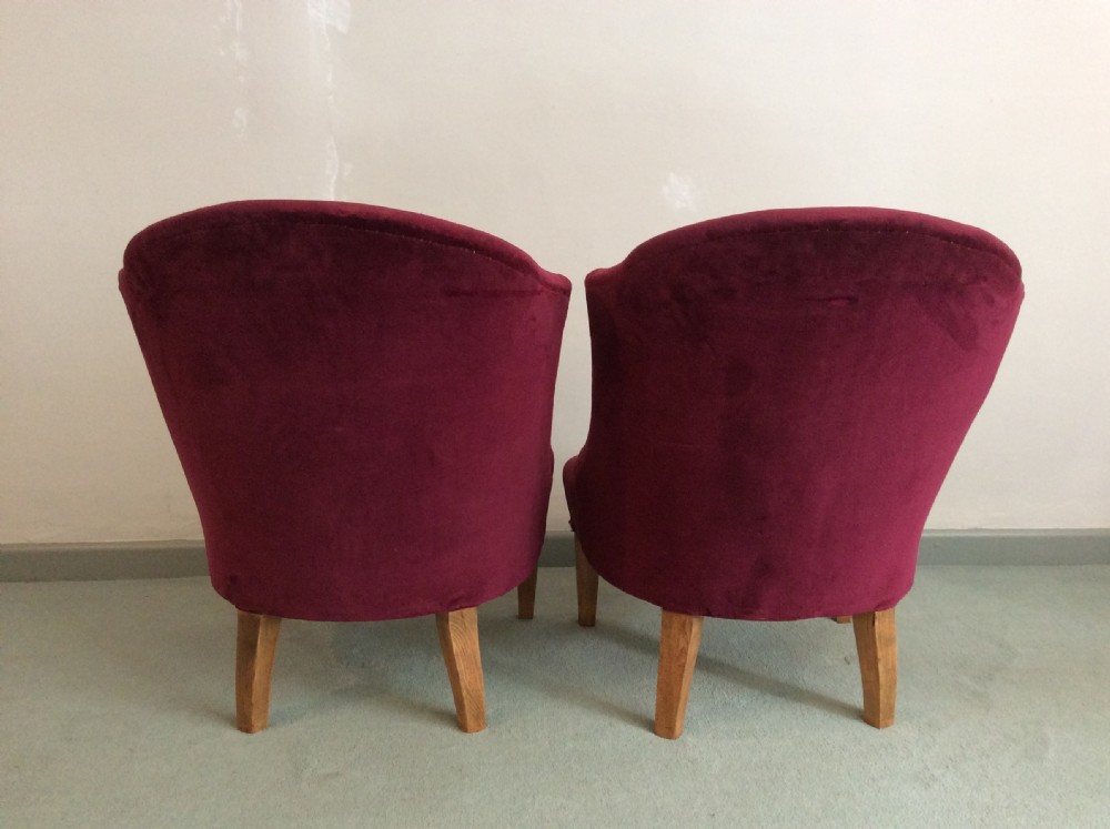A pair of late 19thC French slipper chairs View IV