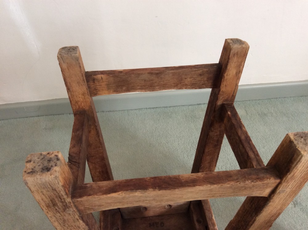 A pair of oak stools View IX