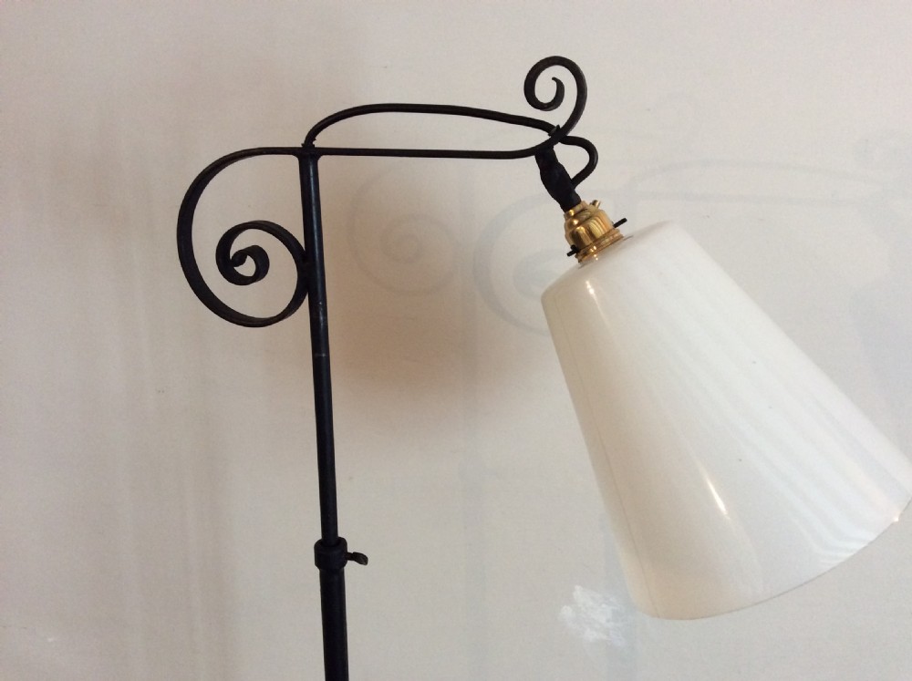 A telescopic Edwardian wrought iron lamp View II