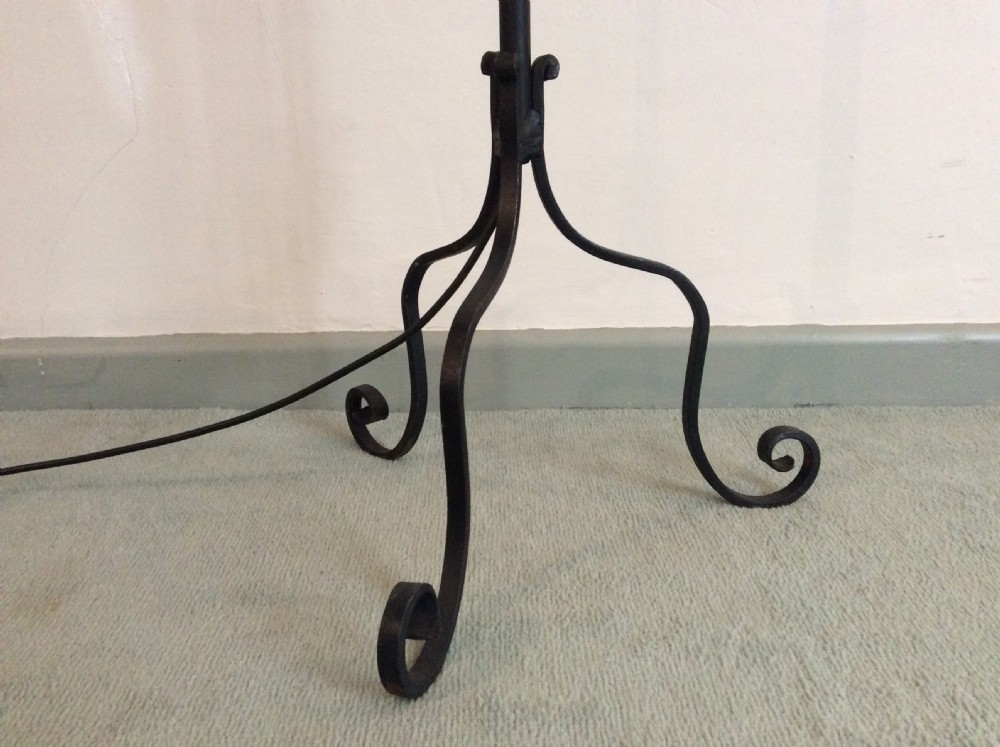 A telescopic Edwardian wrought iron lamp View IV