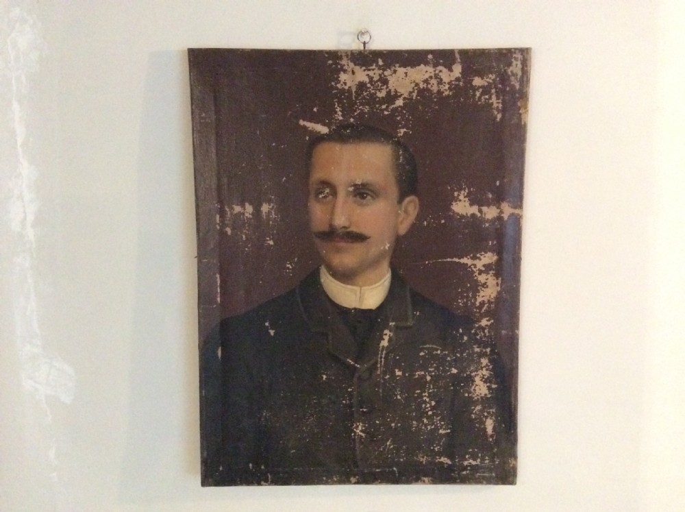 An oil on canvas portrait of a distinguished Frenchman
