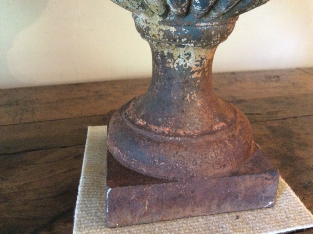 A pair of 19thC cast iron urns View IX