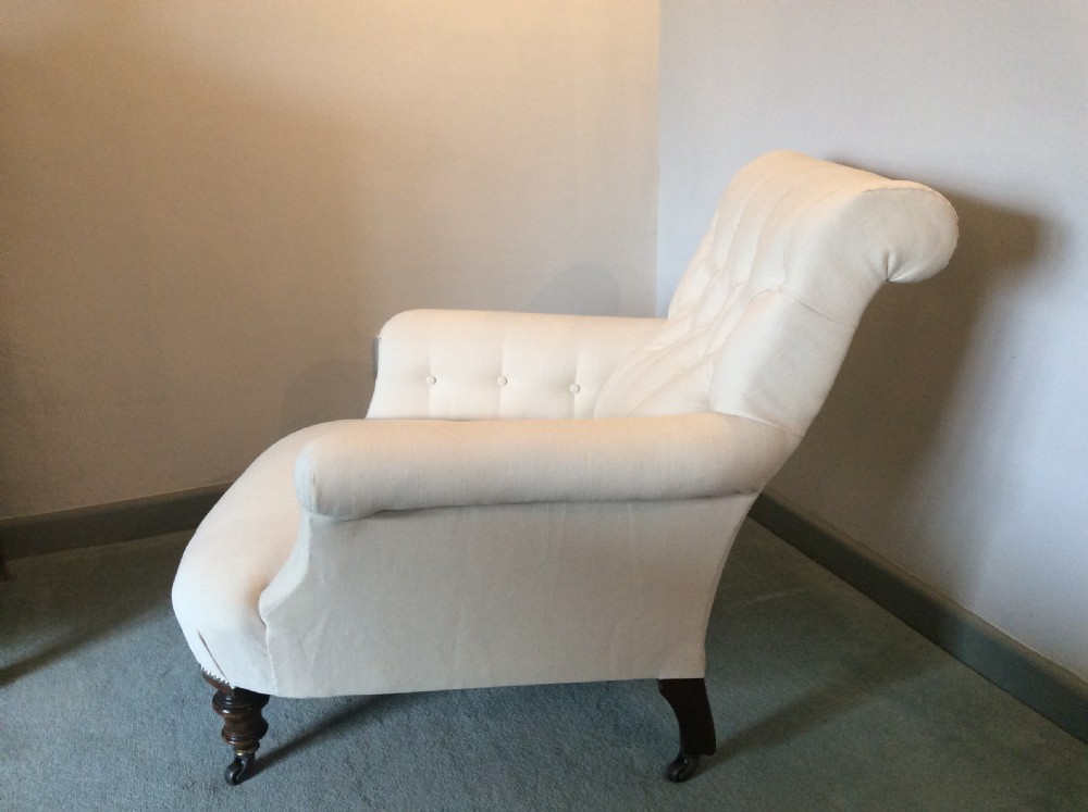 A 19thC Howard style armchair