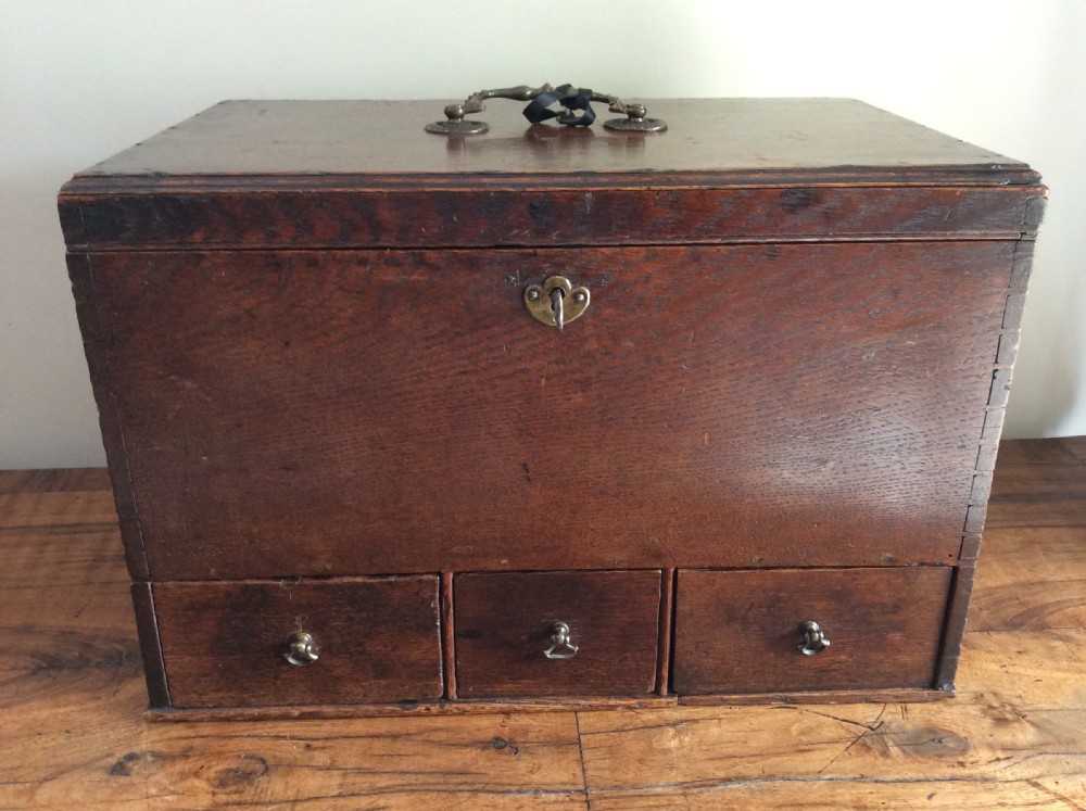 A Georgian apothecary box with lockable drawers