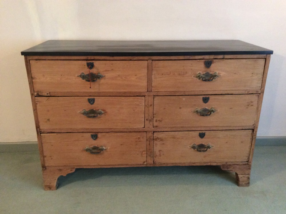 A 19thC Colonial faded teak chest of 6 drawers