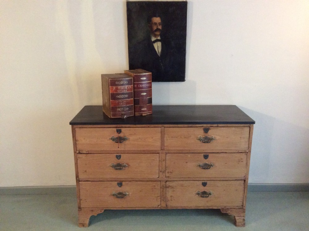 A 19thC Colonial faded teak chest of 6 drawers View II