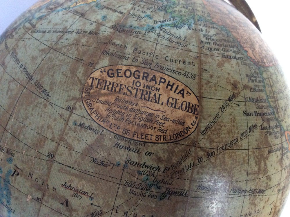 A good 10'' Geographia terrestrial globe View II